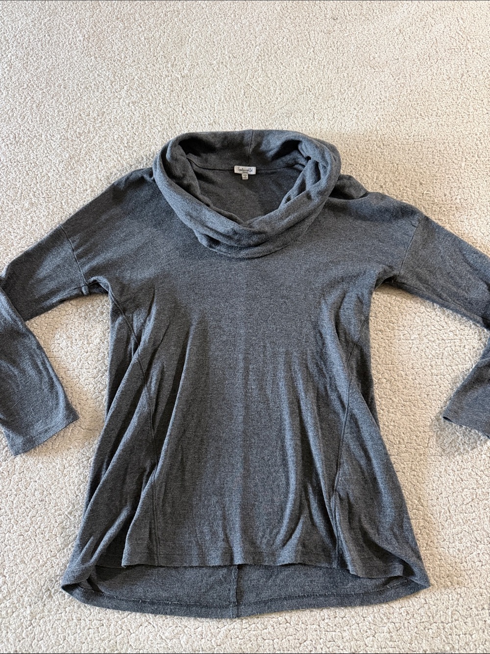 Splendid Charcoal Gray Cowl Neck Top Small